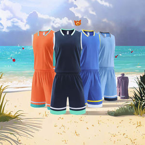 Maillots de basket-ball respirants antibactériens à séchage rapide sur mesure en gros, ensembles de tailles plus grandes pour adultes unisexes - Product Image 3