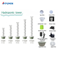 Tour hydroponique à haut rendement à 10 niveaux et 40 trous - Système de culture aéroponique vertical d'intérieur avec pompe et réservoir d'eau de 30L