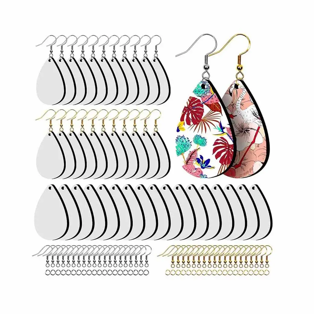 New Design custom sublimation transparent acrylic blank earring accessories wholesale