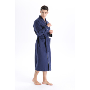 <span class=keywords><strong>Accappatoio</strong></span> Unisex Autunnale Bianco 100% Cotone Spugna Terry, Vestaglia Avvolgente Traspirante <span class=keywords><strong>Lusso</strong></span> Collezione Spa Hotel Casual da <span class=keywords><strong>Uomo</strong></span> - Product Image 5