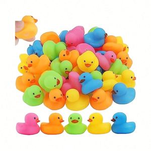 50-Piece Multi-Color Mini Rubber Toy Bulk Floating <b>Bath</b> Duck Kids for Birthday Party Classroom Beach Squeeze Toys - Product Image 1