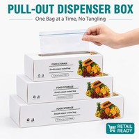 Sacs de conservation alimentaire OEM personnalisés avec logo, double nervure, scellage par pression, en PE de qualité alimentaire, étanches, lavables, réutilisables, pour congélateur, 3 tailles