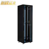 Armoire de serveur réseau intérieure de 19 pouces 600*600*2000 mm avec porte en verre trempé revêtu, armoire de rack de données sur pied