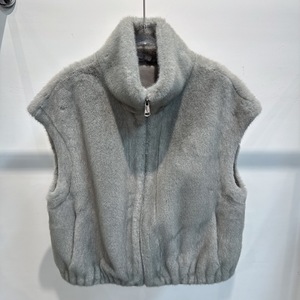 Gilet con pelliccia <span class=keywords><strong>di</strong></span> <span class=keywords><strong>visone</strong></span> in pelle scamosciata pelosa pelosa senza maniche giacca senza maniche oversize Gilet in pelliccia sintetica con cerniera - Product Image 4