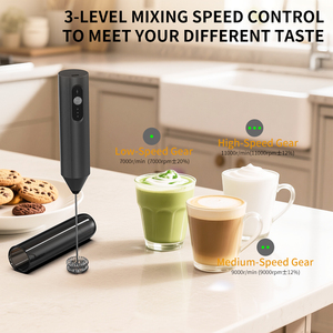 Frullino per Latte Ricaricabile <span class=keywords><strong>a</strong></span> 3 Velocità, Mixer Portatile per Bevande, <span class=keywords><strong>Montalatte</strong></span> Manuale per Caffè, Latte, Cappuccino - Product Image 5