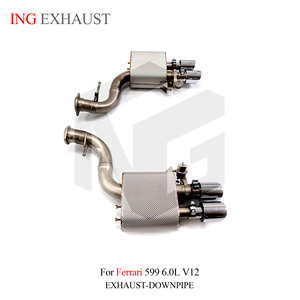 Tubo de escape de acero inoxidable <span class=keywords><strong>ING</strong></span> Catback para Ferrari 599 6.0L V12 con escudo de cabeza piezas de tubo de torneado automático de alto rendimiento de flujo - Product Image 2
