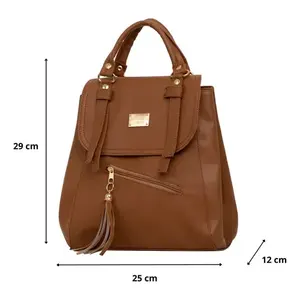 Sac à dos tendance pour femme Fana Keyla, 15L, en cuir microfibre, fermeture éclair, sac de voyage, utilisation estivale - Product Image 3
