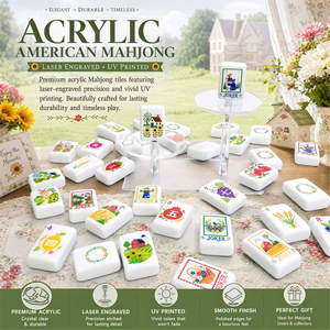 2026 New Warm Countryside Design Acrylic American Mahjong Set Wheat Windmill Print 160 Tiles Pre Order Gift For Nature Lovers - Product Image 4