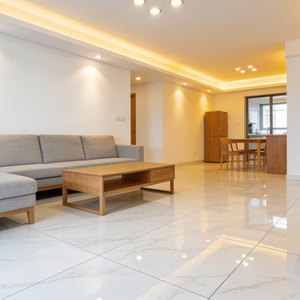 Exquisite Marble Texture Porcelain Tiles Offer Quality Floor Tiles for Bright Living Room and Bathroom Interiors - Product Image 1