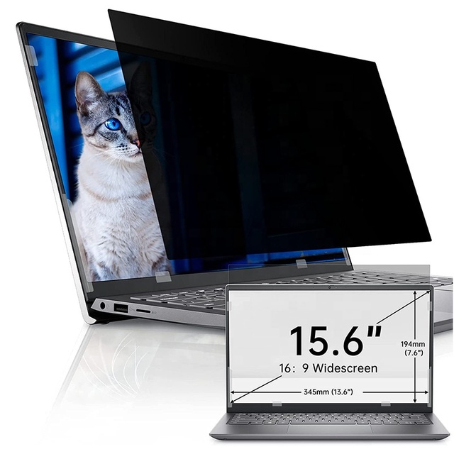 15.6 Inch Laptop Privacy Screen for 16:9 Computer Monitor Removable Security Shield Compatible with Lenovo Hp Dell Thinkpad