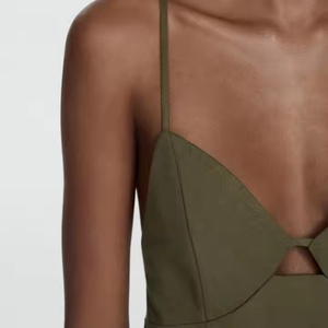 เดรสแฟชั่นสุดฮอตสไตล์วินเทจสุดหรู เซ็กซี่ คอวี ทรงเข้ารูป ผ้าฝ้ายและผ้าลินิน สำหรับผู้หญิง - Product Image 5