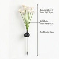 Lampes solaires à piquet pour jardin, LED étanches, en forme de papillon, pissenlit, luciole, fleurs, pour la décoration extérieure de la cour, du patio, du chemin et du paysage