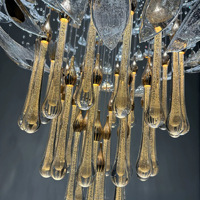 Lustre moderne pour escalier long, luminaire suspendu en verre bulle en forme de goutte d'eau, lampe à plusieurs têtes pour villa, escalier à plafond haut