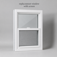 Fenêtre de remplacement simple à battant en PVC/UPVC avec moustiquaire, conception personnalisée, certifiée et vérifiée