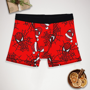 OEM Manufacturer Custom Matching Underwear Christmas Spider Web Hats Noel <strong>Couples</strong> <strong>Boxer</strong> &amp; Thong Set - Product Image 3