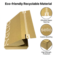 Caja de Envío de Cartón Corrugado con Cierre Autoadhesivo, Caja de Correo de Papel Kraft de Alta Calidad Personalizada para Empaquetado de Regalos de Pequeñas Empresas