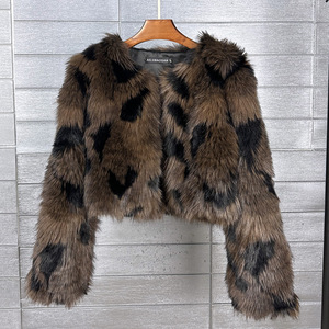 <span class=keywords><strong>Veste</strong></span> d'hiver en polaire épaisse à carreaux vintage confortable pour femmes, taille plus, style court, col en fourrure de renard - Product Image 1