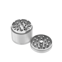 Premium 55MM 4 Pièces En Aluminium Broyeur D'herbes Broyeur En Gros Manuel Fumeurs Accessoires Gratuit Logo Personnalisé Broyeur De Tabac En Métal