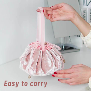 Royal Fair Custom Velvet <strong>Drawstring</strong> <strong>Makeup</strong> <strong>Bags</strong> Professional Embroidered Flat Lay Organizer Travel Storage Cosmetic <strong>Bag</strong> - Product Image 3