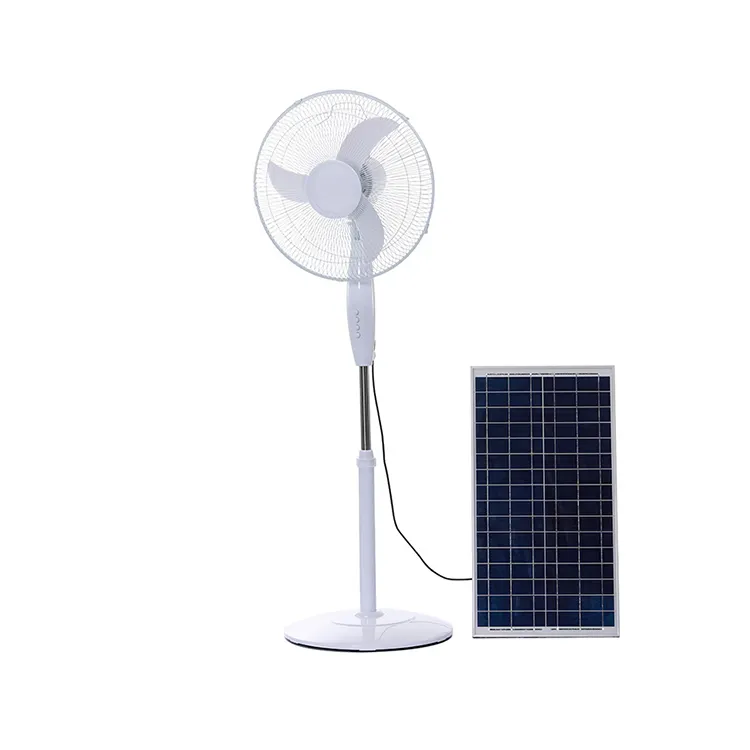 Ventilateurs Solaire 16 inç 12V Dc güneş enerjili elektrikli yer vantilatörü ayakta ayakta Fan
