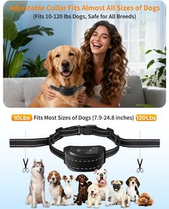 ปลอกคอฝึกสุนัขแบบรีโมทพร้อมตัวหยุดเสียงเห่า, เครื่องฝึกสัตว์เลี้ยงไฟฟ้าแบบชาร์จได้และกันน้ำ, สายรัดปรับได้พร้อมเสียงบี๊บและระบบสั่น - Product Image 3