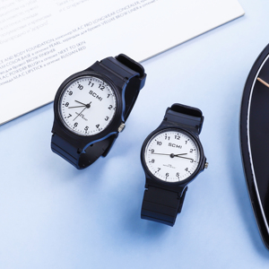 Montres à quartz simples pour couple, pour <span class=keywords><strong>homme</strong></span> et femme, étanches, cadran blanc, ensemble de montres pour lui et pour elle, cadeaux d'anniversaire pour les amoureux - Product Image 3