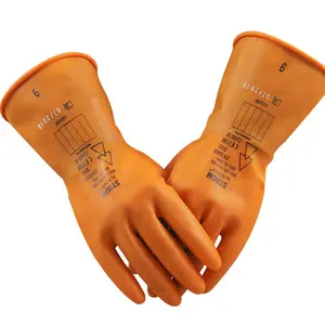 Elektrische Sicherheits handschuhe der Klasse 00 Linemen Langarm-Isolier-Latex handschuhe