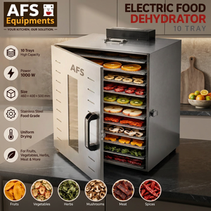 เครื่องอบแห้งอาหารไฟฟ้า AFS 10 ชั้น สแตนเลส 1000 วัตต์ อบแห้งสม่ำเสมอ เสียงเบา ชิ้นส่วนถอดประกอบได้ สำหรับผลไม้และผัก - Product Image 4