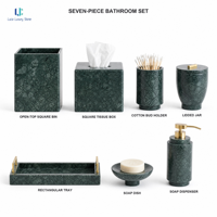 Ensemble d'accessoires de salle de bain Luca Marble Green Breccia |   Marbre naturel pour projets d'hôtels, villas, suites d'hôtes et appartements – Lots ODM/OEM