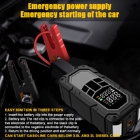 Compresseur d'air et démarreur de batterie haute qualité pour accessoires automobiles, batterie 8000 mAh avec lumière LED, pompe à air pour voiture
