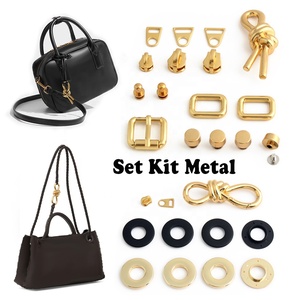 Kit complet de quincaillerie de remplacement de luxe pour sacs <span class=keywords><strong>à</strong></span> <span class=keywords><strong>main</strong></span>, comprenant fermoirs métalliques, loquets, boutons-pression, fermoirs <span class=keywords><strong>à</strong></span> nœud en cuir durables pour le bricolage et accessoires de maroquinerie - Product Image 1