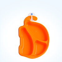 Belle forme d'éléphant sans BPA enfants assiette bébé plat bébé assiette divisée avec couvercle