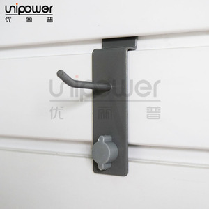 Eulip <b>Plastic</b> Slot <b>Hook</b> Gray Powder Coated Single <b>Hook</b> With Lock Heavy Duty Drill Installation Modern Style - Product Image 3