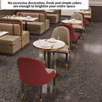 Ensemble de banquettes et table de salle à manger contemporain de luxe léger avec bordure dorée - Sièges modernes pour restaurants, cafés et boutiques de barbecue