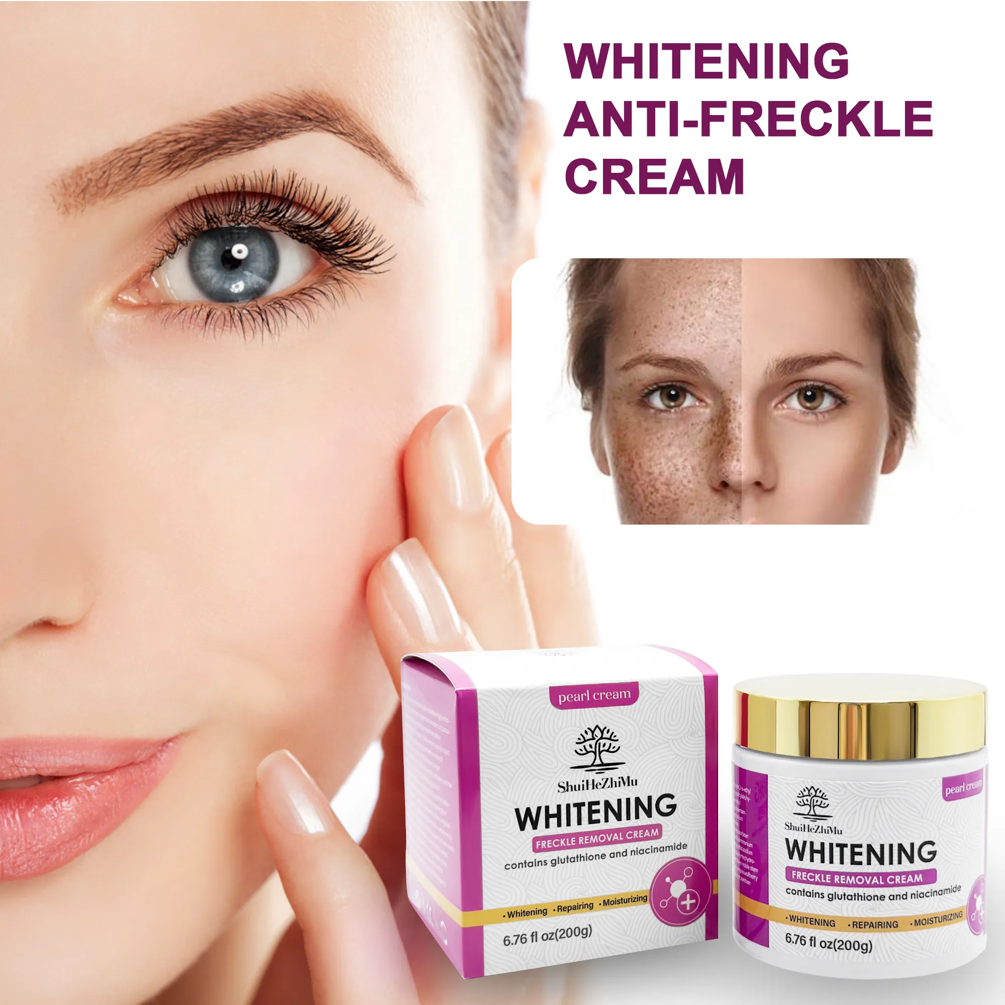 Crema di alta qualità lentiggini Anti invecchiamento rimozione delle rughe macchia scura forte sbiancamento collagene sbiancante crema per il viso