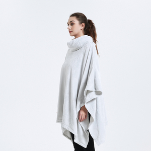 Vente directe d'usine pull Wrap <span class=keywords><strong>polaire</strong></span> portable couverture Poncho jeter en peluche femmes pull tricot Poncho - Product Image 2