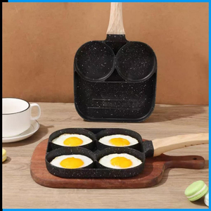 Non-Stick Coated 4-Cup Frying <b>Pan</b> With Wooden Handle Aluminum Cookware <b>Induction</b> Non-stick Frypan - Product Image 2