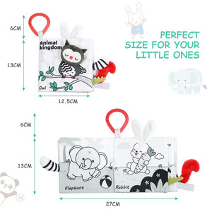 Jouets Sensoriels Noir et Blanc Sentiers Non Toxique Bébé Livres 1-6 Mois Entraînement Visuel Lavable 3D Bébé Tissu Livres pour Nourrissons - Product Image 6