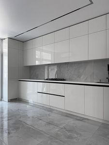 Priam haut de gamme italien Cusine luxe peinture stratifié blanc complet moderne armoires de cuisine paquet plat - Product Image 6