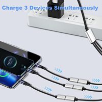 Kabel adaptor Splitter tipe C, 1 3 USB-C Male 3 USB-C Female panjang 5m OTG kemampuan transmisi Data pengisi daya Multi-Port