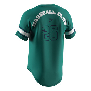 Kaus Baseball Jepang pria bordir kustom kaus bisbol kerah V seragam pria - Product Image 2