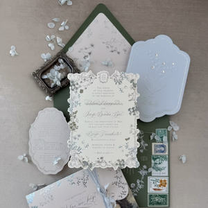 Tarjeta de Felicitación de Papel de Primera Calidad Personalizada, con Sobre, Impresión Tipográfica, Superficie en Relieve, Opción de Logotipo Personalizado - Product Image 2