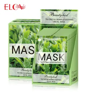 Anti acne natural organic 100% pure green tea oil control Pore Shrinkage Blackhead Removal Moisturizing Herbal Vegan sheet Mask