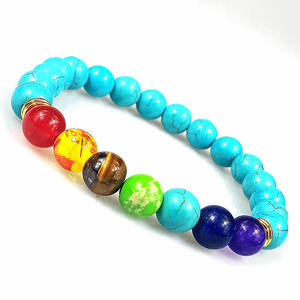 Abalorios de <span class=keywords><strong>7</strong></span> Chacras de 8mm, pulsera de lava Rock, romasterapia - Product Image 3