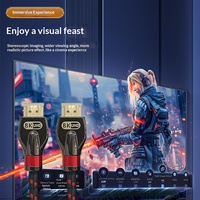 Câble 2.1 8K 60Hz 48 Gbps avec conducteur en cuivre pur, gaine en PVC tressée plaquée or pour moniteur, téléviseur, ordinateur, projecteur, décodeur