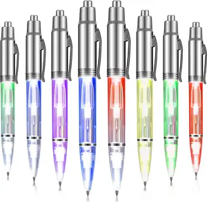 रोशन टिप बॉल पेन, एलईडी के लिए प्रकाश टॉर्च लेखन Ballpoint कलम के साथ कलम रात लेखन (ट्विंकल इंद्रधनुष प्रकाश)