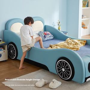 <span class=keywords><strong>Letto</strong></span> a Forma di Auto Moderno per Bambini con Sponde di Sicurezza, Divertente <span class=keywords><strong>Letto</strong></span> per Cameretta - Product Image 1