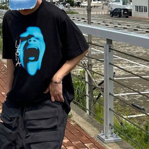 T-<span class=keywords><strong>shirt</strong></span> à manches courtes Travis M&Co. T-<span class=keywords><strong>shirt</strong></span> en coton délavé Little Yellow Duck Cactus Lightning Rap Tour TS Co-branded Couple Hip-hop <span class=keywords><strong>Scott</strong></span> - Product Image 4