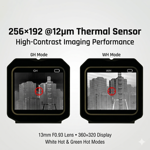กล้องถ่ายภาพความร้อนขนาดเล็ก S213 ความละเอียด 256x192 เลนส์ 13 มม. จอแสดงผล 1.6 นิ้ว กำลังขยาย 2 เท่า กันน้ำ ระยะใช้งานได้จริง 500 ม. 256x - Product Image 5