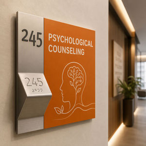 Letrero de Puerta Personalizado con Braille ADA, Letrero Táctil de Aluminio Extruido para Oficina, Consultorio Psicológico, Sala 245 - Product Image 5